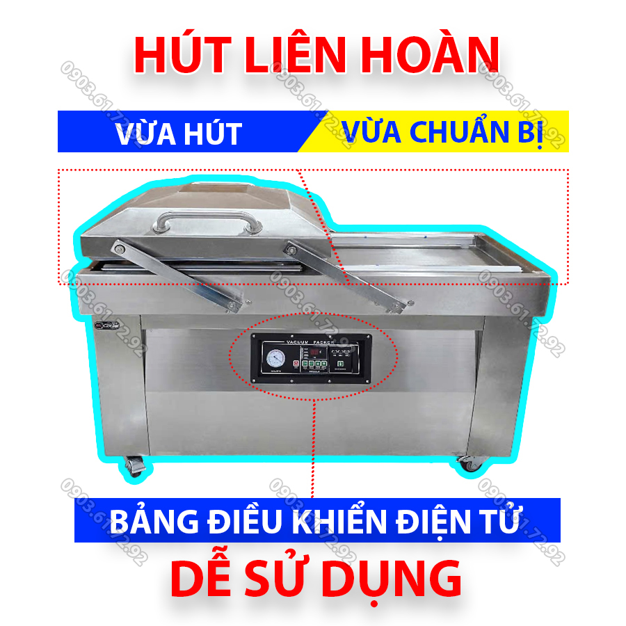 m&aacute;y đ&oacute;ng g&oacute;i h&uacute;t ch&acirc;n kh&ocirc;ng c&ocirc;ng nghiệp 2 buồn dzq600x2 3 bơm