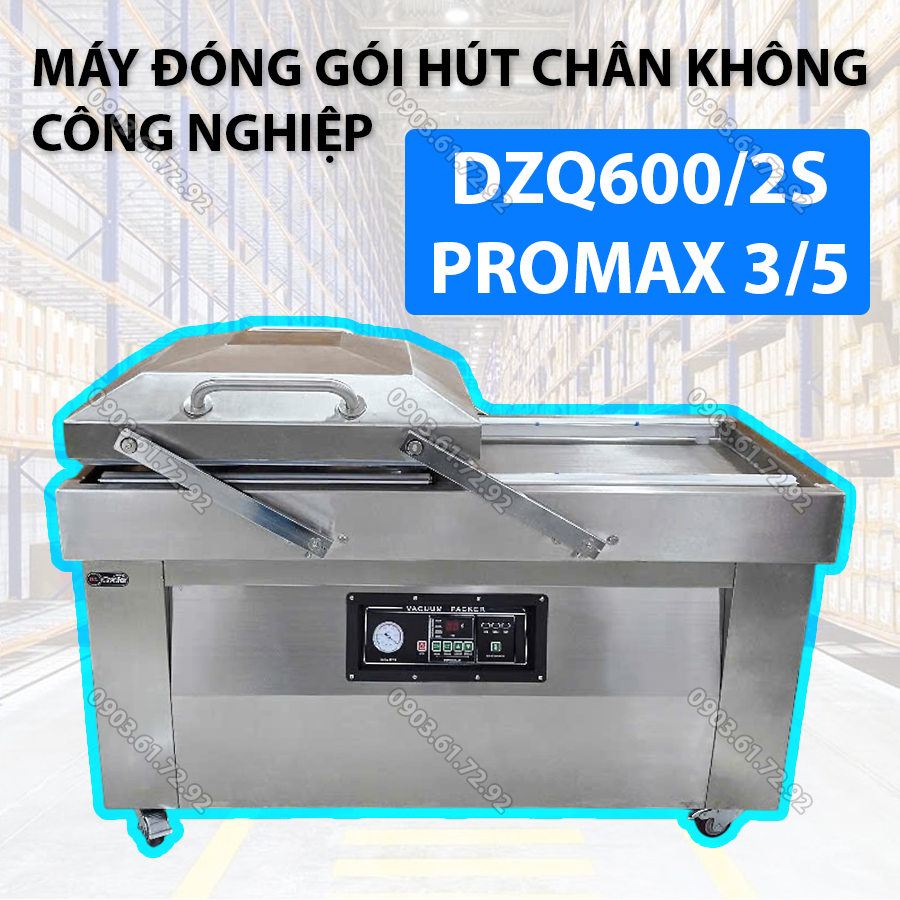 m&aacute;y đ&oacute;ng g&oacute;i h&uacute;t ch&acirc;n kh&ocirc;ng c&ocirc;ng nghiệp 2 buồn dzq600x2 3 bơm