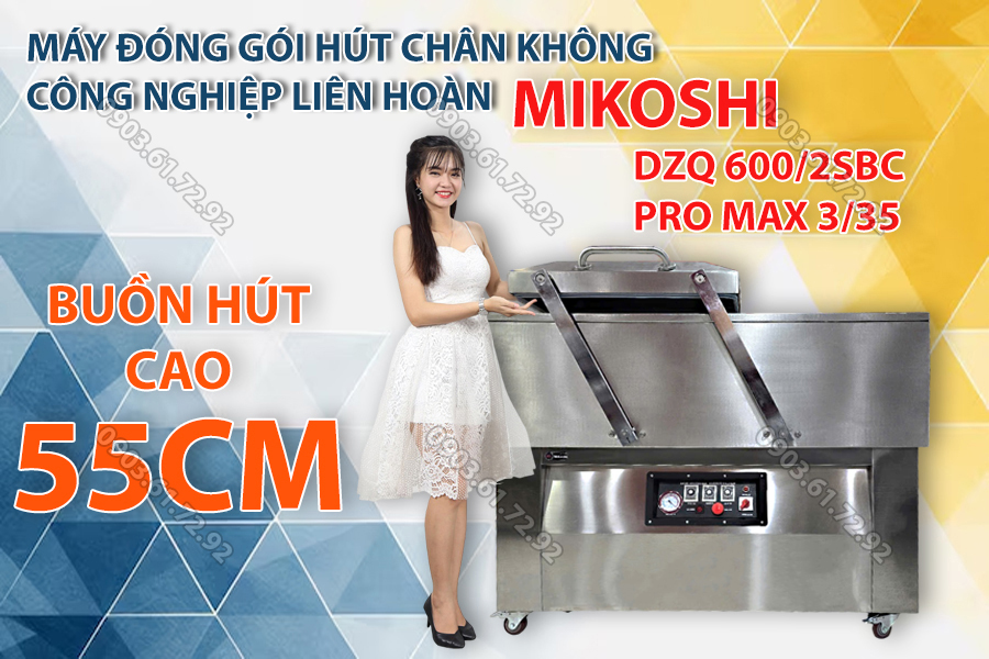 máy hút chân không 2 buồn mikoshi dzq600x2