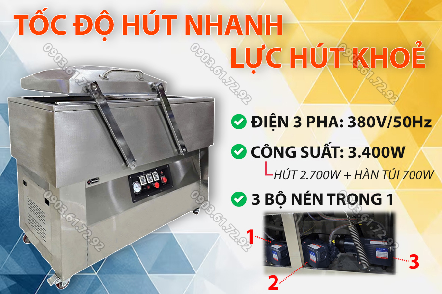 máy hút chân không 2 buồn mikoshi dzq600x2