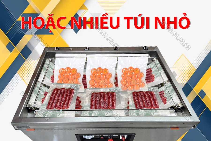 máy đóng gói hút chân không dzq450 4 đường hàn túi