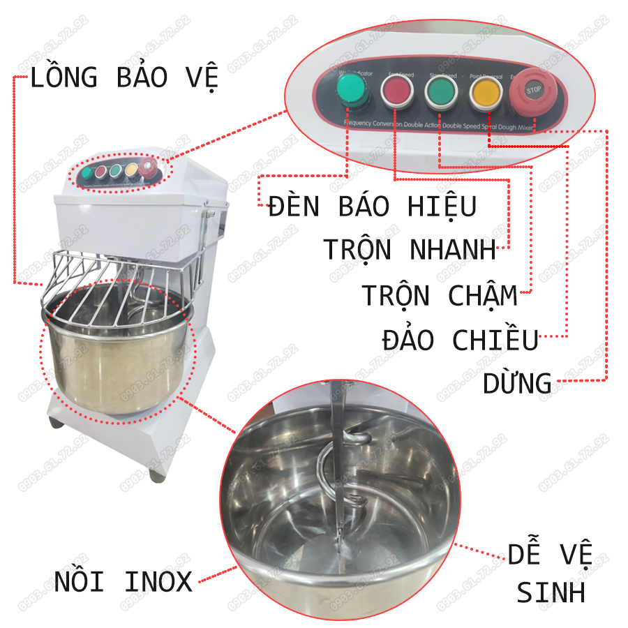 máy nhào bột làm bánh đa năng D20