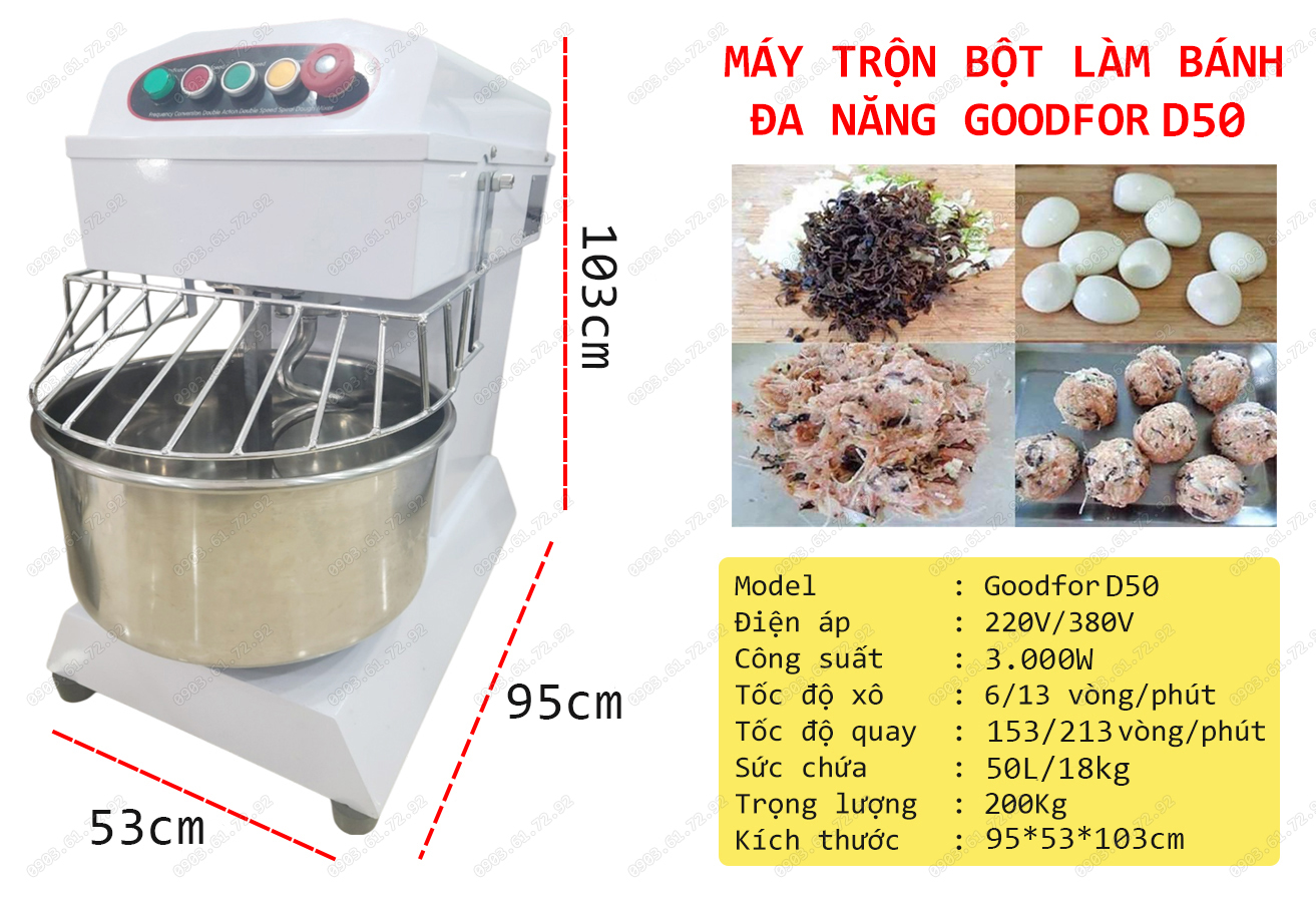 máy nhào bột làm bánh D50