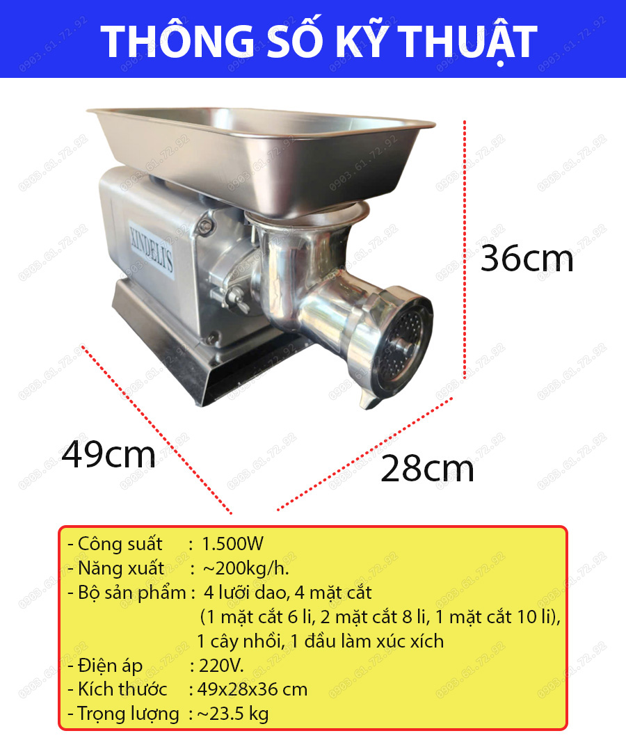 máy xay thịt đùn thịt đa năng ry-12s